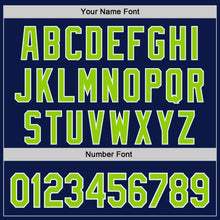 Load image into Gallery viewer, Custom Navy Neon Green-White Authentic Baseball Jersey