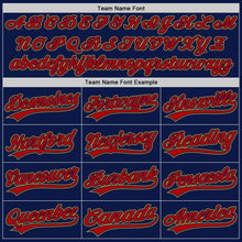 Laden Sie das Bild in den Galerie-Viewer, Custom Navy Red-Old Gold Authentic Baseball Jersey