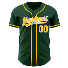 Laden Sie das Bild in den Galerie-Viewer, Custom Green Gold-White Authentic Baseball Jersey