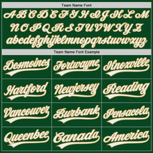 Load image into Gallery viewer, Custom Green White-Old Gold Authentic Baseball Jersey