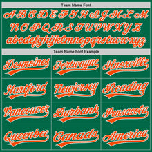 Laden Sie das Bild in den Galerie-Viewer, Custom Kelly Green Orange-White Authentic Baseball Jersey