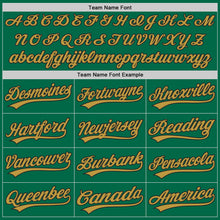 Load image into Gallery viewer, Custom Kelly Green Old Gold-Black Authentic Baseball Jersey