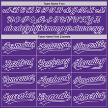 Load image into Gallery viewer, Custom Purple-White Authentic Baseball Jersey