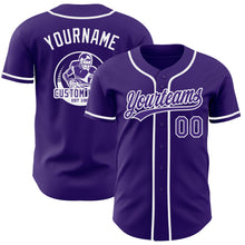Load image into Gallery viewer, Custom Purple-White Authentic Baseball Jersey