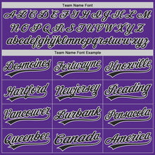 Load image into Gallery viewer, Custom Purple Black-White Authentic Baseball Jersey