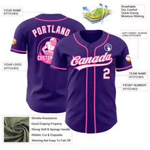Load image into Gallery viewer, Custom Purple White-Pink Authentic Baseball Jersey