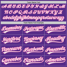 Load image into Gallery viewer, Custom Purple White-Pink Authentic Baseball Jersey