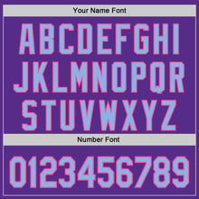 Load image into Gallery viewer, Custom Purple Light Blue-Pink Authentic Baseball Jersey