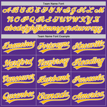 Load image into Gallery viewer, Custom Purple Gold-White Authentic Baseball Jersey