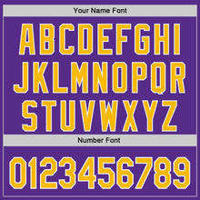 Load image into Gallery viewer, Custom Purple Gold-White Authentic Baseball Jersey