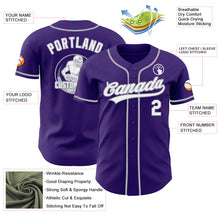 Load image into Gallery viewer, Custom Purple White-Gray Authentic Baseball Jersey