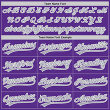 Load image into Gallery viewer, Custom Purple Gray-White Authentic Baseball Jersey
