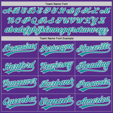 Load image into Gallery viewer, Custom Purple Teal-White Authentic Baseball Jersey