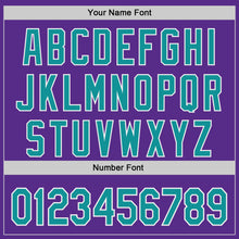 Load image into Gallery viewer, Custom Purple Teal-White Authentic Baseball Jersey