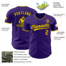 Laden Sie das Bild in den Galerie-Viewer, Custom Purple Yellow-Black Authentic Baseball Jersey