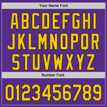 Laden Sie das Bild in den Galerie-Viewer, Custom Purple Yellow-Black Authentic Baseball Jersey