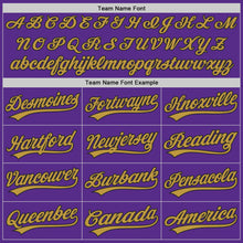 Laden Sie das Bild in den Galerie-Viewer, Custom Purple Old Gold-Black Authentic Baseball Jersey