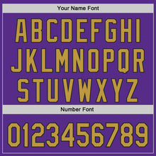 Laden Sie das Bild in den Galerie-Viewer, Custom Purple Old Gold-Black Authentic Baseball Jersey