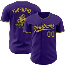 Laden Sie das Bild in den Galerie-Viewer, Custom Purple Old Gold-Black Authentic Baseball Jersey