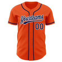 Laden Sie das Bild in den Galerie-Viewer, Custom Orange Navy-White Authentic Baseball Jersey