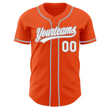 Load image into Gallery viewer, Custom Orange White-Gray Authentic Baseball Jersey