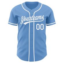 Laden Sie das Bild in den Galerie-Viewer, Custom Light Blue-White Authentic Baseball Jersey
