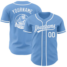 Laden Sie das Bild in den Galerie-Viewer, Custom Light Blue-White Authentic Baseball Jersey