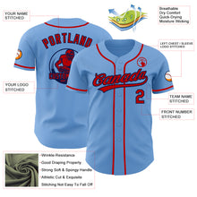 Laden Sie das Bild in den Galerie-Viewer, Custom Light Blue Red-Navy Authentic Baseball Jersey
