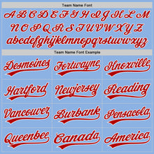 Load image into Gallery viewer, Custom Light Blue Red-White Authentic Baseball Jersey