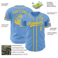 Load image into Gallery viewer, Custom Light Blue-Yellow Authentic Baseball Jersey