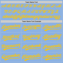 Load image into Gallery viewer, Custom Light Blue-Yellow Authentic Baseball Jersey