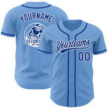 Load image into Gallery viewer, Custom Light Blue Royal-White Authentic Baseball Jersey