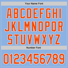 Laden Sie das Bild in den Galerie-Viewer, Custom Light Blue Orange-White Authentic Baseball Jersey