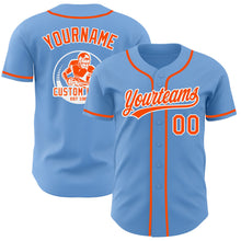 Laden Sie das Bild in den Galerie-Viewer, Custom Light Blue Orange-White Authentic Baseball Jersey