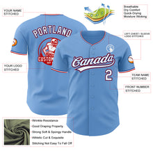 Laden Sie das Bild in den Galerie-Viewer, Custom Light Blue White Royal-Red Authentic Baseball Jersey