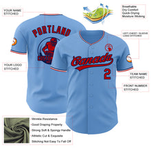 Laden Sie das Bild in den Galerie-Viewer, Custom Light Blue Red Navy-White Authentic Baseball Jersey