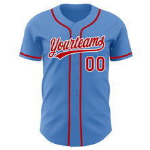 Laden Sie das Bild in den Galerie-Viewer, Custom Powder Blue Red-White Authentic Baseball Jersey