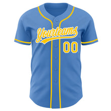 Laden Sie das Bild in den Galerie-Viewer, Custom Powder Blue Yellow-White Authentic Baseball Jersey