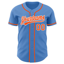 Load image into Gallery viewer, Custom Powder Blue Orange-White Authentic Baseball Jersey