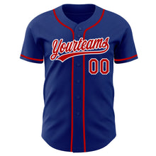 Load image into Gallery viewer, Custom Royal Red-White Authentic Baseball Jersey