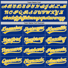 Load image into Gallery viewer, Custom Royal Yellow-White Authentic Baseball Jersey