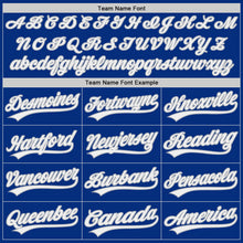 Laden Sie das Bild in den Galerie-Viewer, Custom Royal White-Gray Authentic Baseball Jersey