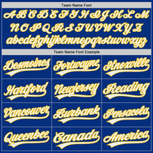 Laden Sie das Bild in den Galerie-Viewer, Custom Royal White-Yellow Authentic Baseball Jersey