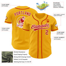Load image into Gallery viewer, Custom Gold Red-White Authentic Baseball Jersey