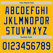 Load image into Gallery viewer, Custom Gold Navy-White Authentic Baseball Jersey