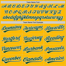 Load image into Gallery viewer, Custom Gold Green-White Authentic Baseball Jersey
