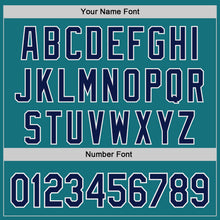 Load image into Gallery viewer, Custom Teal Navy-White Authentic Baseball Jersey