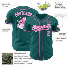 Load image into Gallery viewer, Custom Teal Pink-White Authentic Baseball Jersey