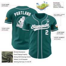 Load image into Gallery viewer, Custom Teal White-Gray Authentic Baseball Jersey