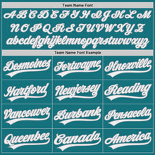 Load image into Gallery viewer, Custom Teal White-Gray Authentic Baseball Jersey